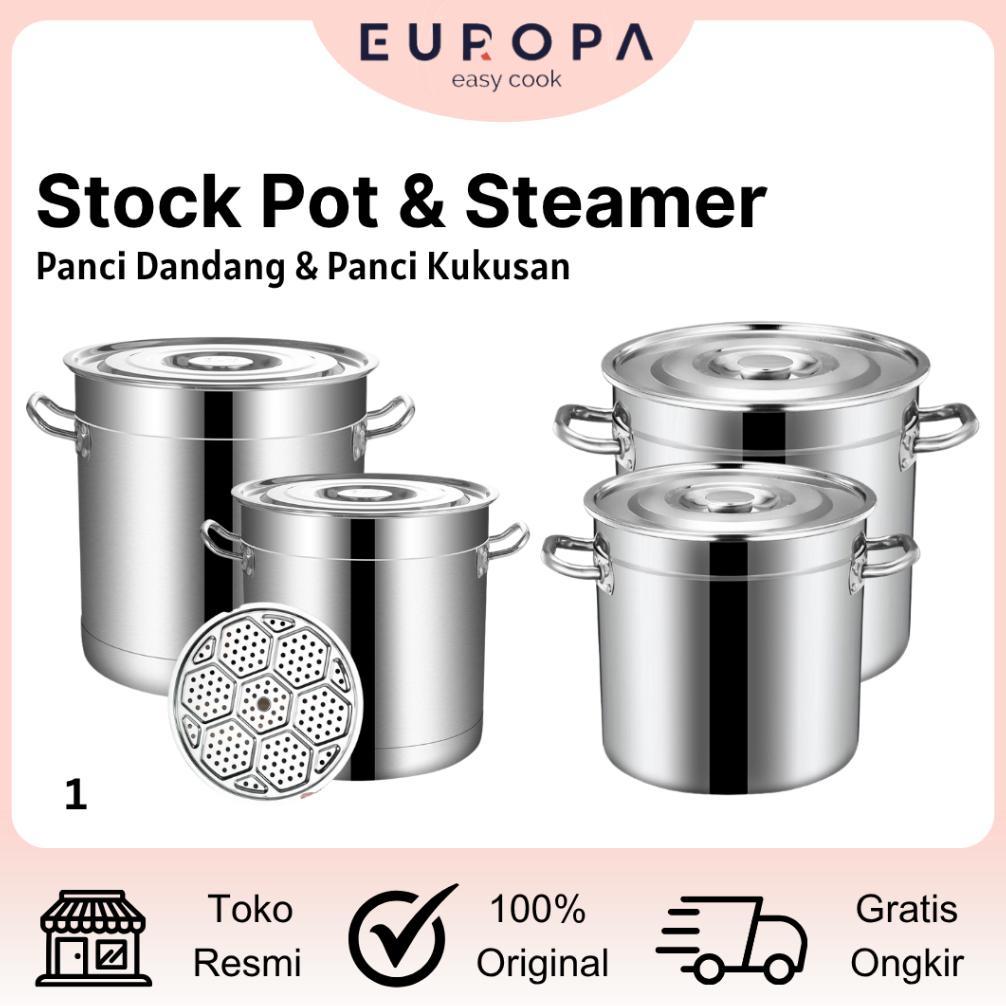 Panci Dandang Stainless Steel Tebal Panci Bakso Stockpot Panci Kukus Panci Besar