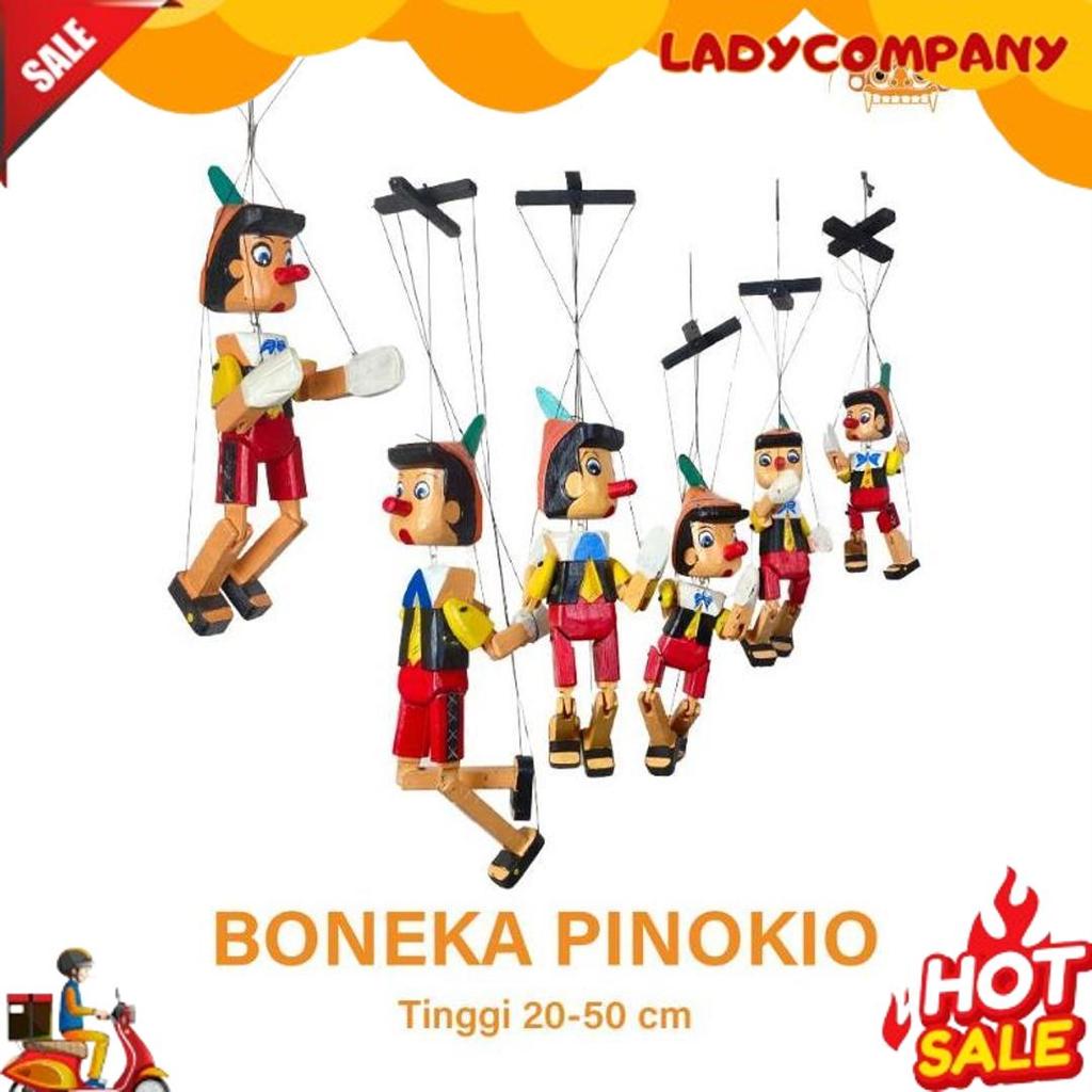 COD Boneka Pinokio - Pinokio - Pinokio Kayu - Mainan Pinokio - Pinokio Gantung - Tali - Dekorasi Pin