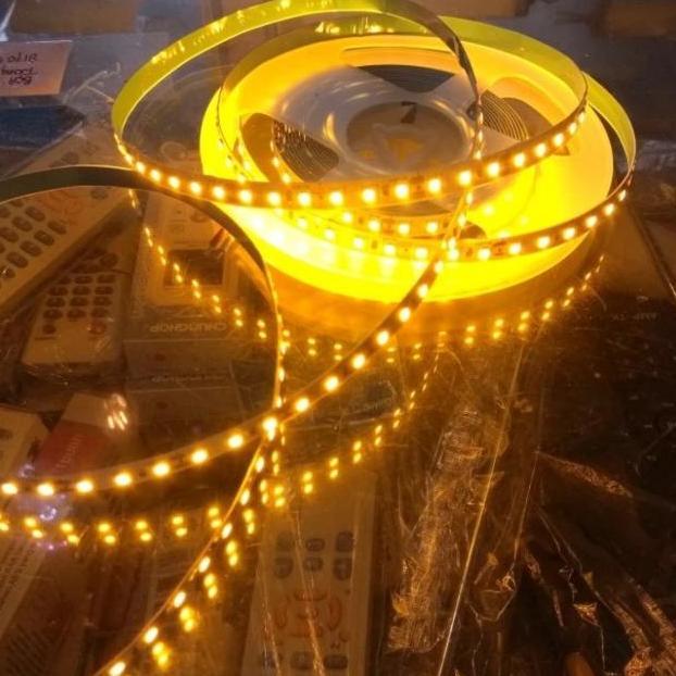 Lampu Led Strip 2835 Mata Rapat Dc 12V Warna Kuning Lemon 5M