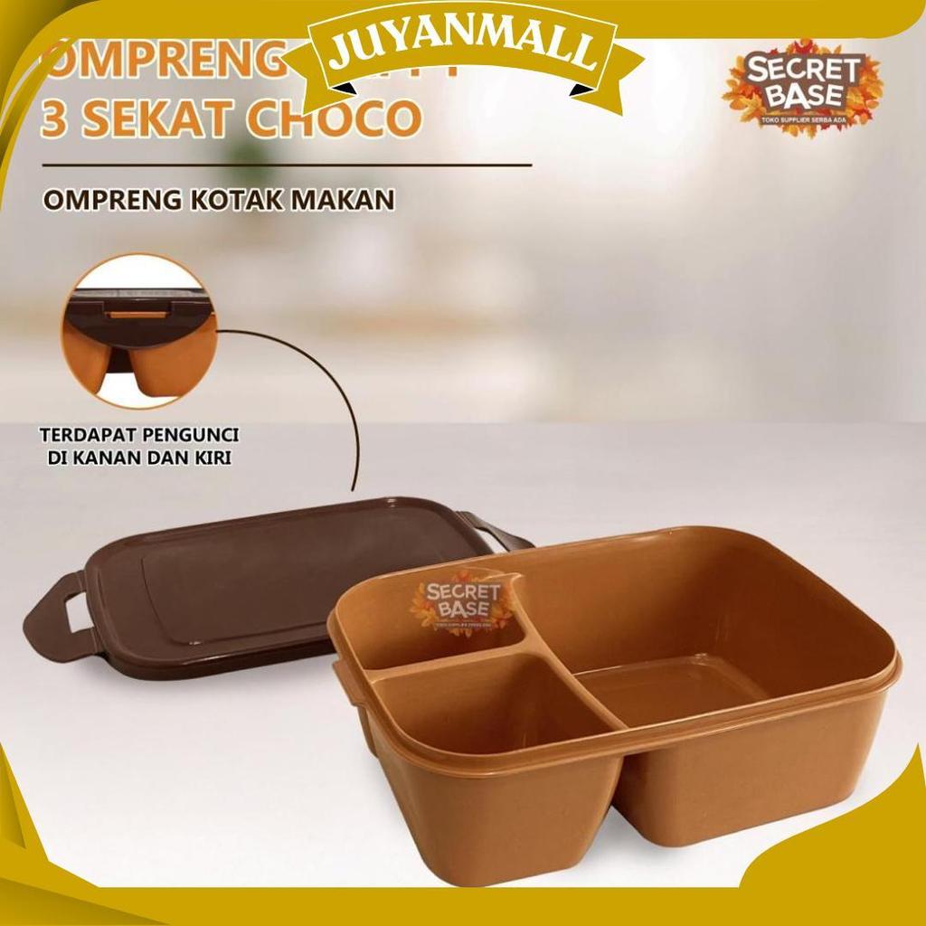 Ompreng Happy 3 Sekat Choco - Ompreng Kotak Makan / Kotak Bekal / Lunch Box Sekat Sale
