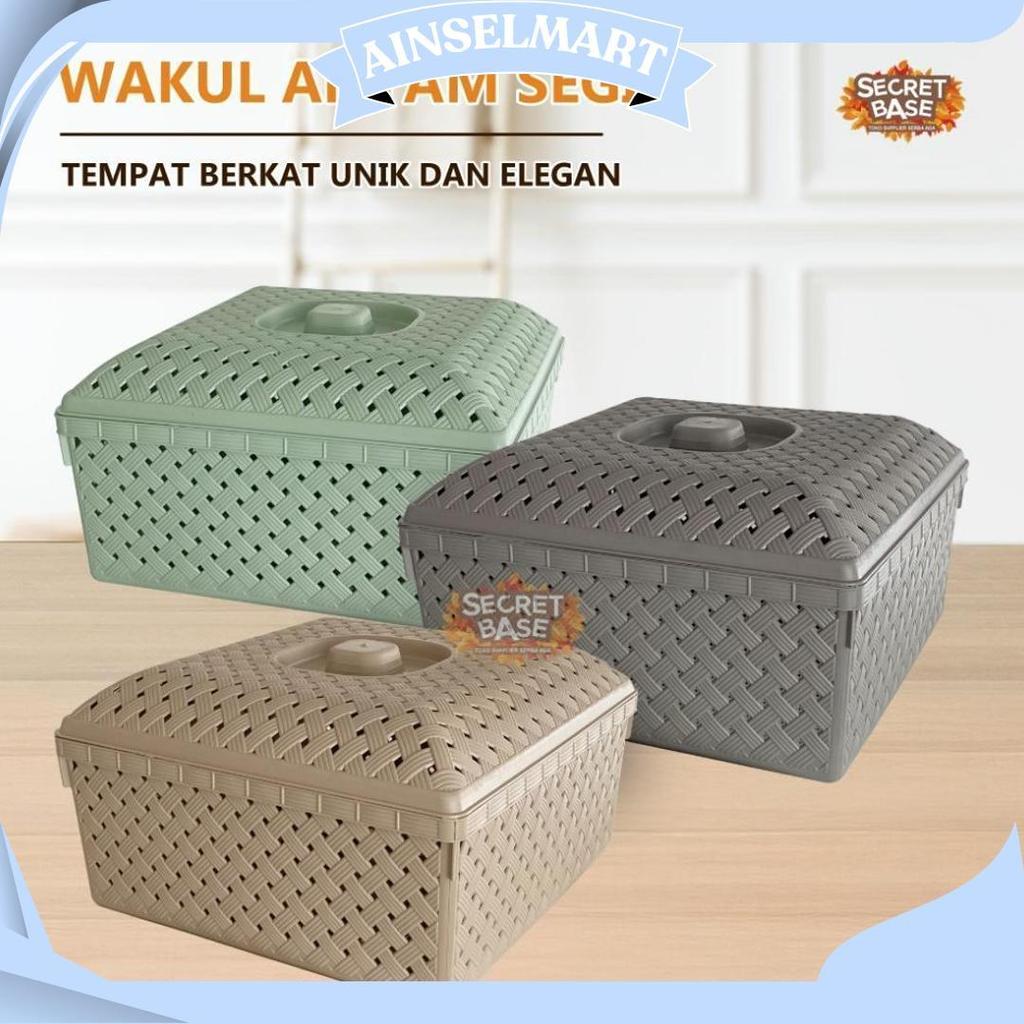 Wakul Anyam Segi - Besek Nasi Berkat Jaman Now / Keranjang Nasi Hajatan / Tempat Berkatan Unik Promo