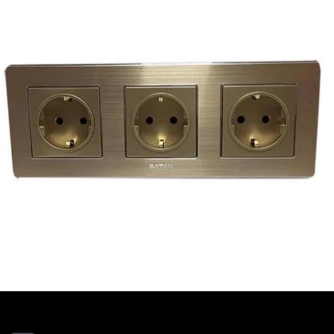 NEW boton stop kontak 3 gang/boton stop kontak 3 gang gold  k2