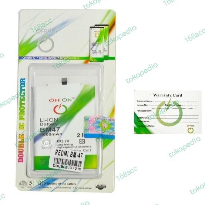 DY109 >> Baterai Battery Double Power OFFON For BM47 BM 47 Redmi 4X Batre
