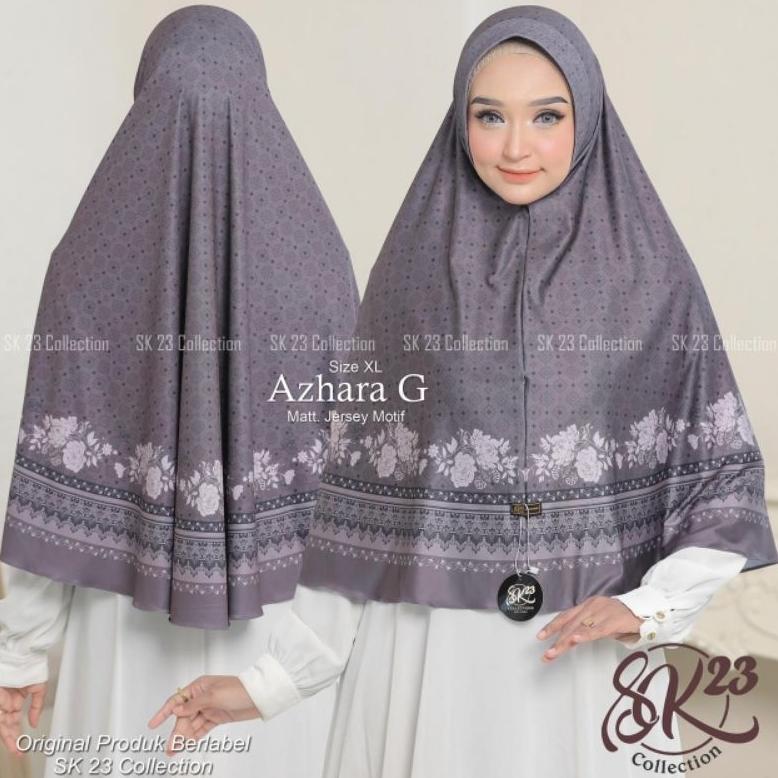 Jilbab bergo hijab instan motif sublim AZHARA (G) XL ORI SK23 COLLECTION