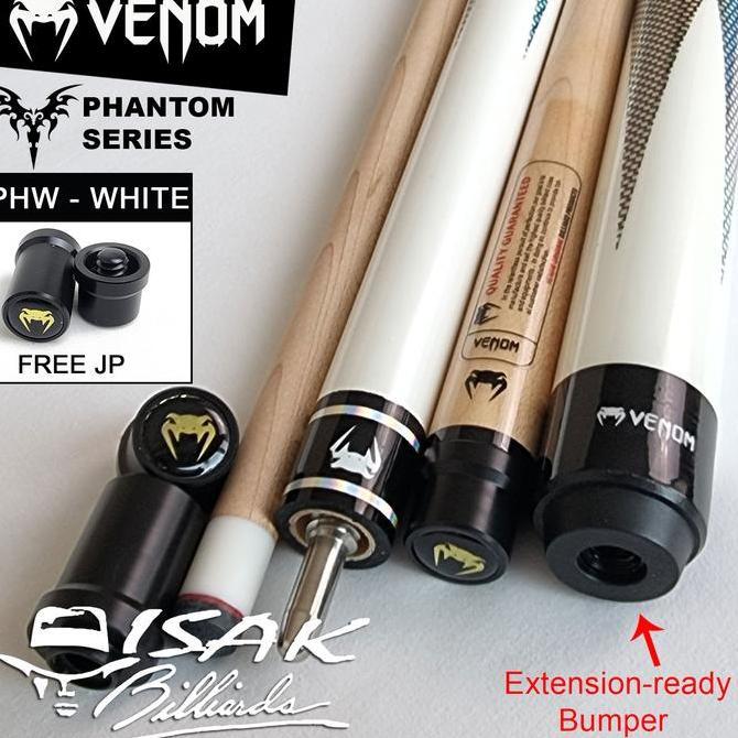 Venom Phantom White Cue PHW - Uniloc Extension Bumper Stick Billiard