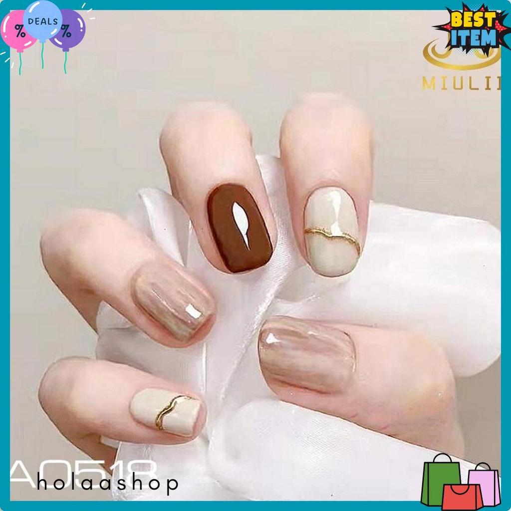 Diskon Up To 70%  Kuku Palsu Lem Miulii   A0518  / 24Pcs / 3D / Nail Art / Premium / Cute / Free Lem