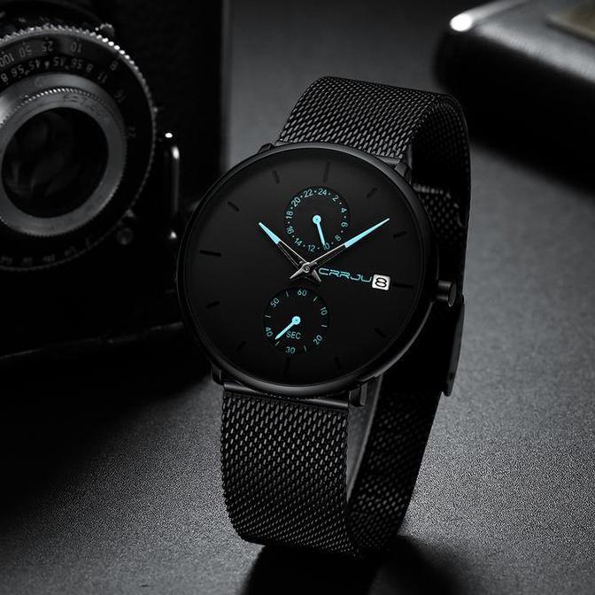 CRRJU Jam Tangan Pria Fashion Kasual Jam Tangan Tahan Air Sederhana