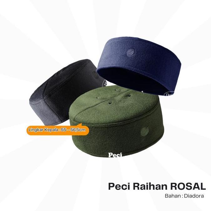 DE152 >> Peci Raihan ROSAL - Songkok Kopiah Malaysia Pria Muslim Ikhwan Polos
