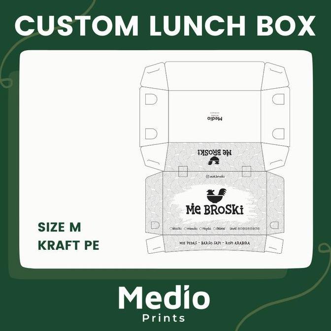 CUSTOM - Paper Lunch Box Size M - "Mie Broski"