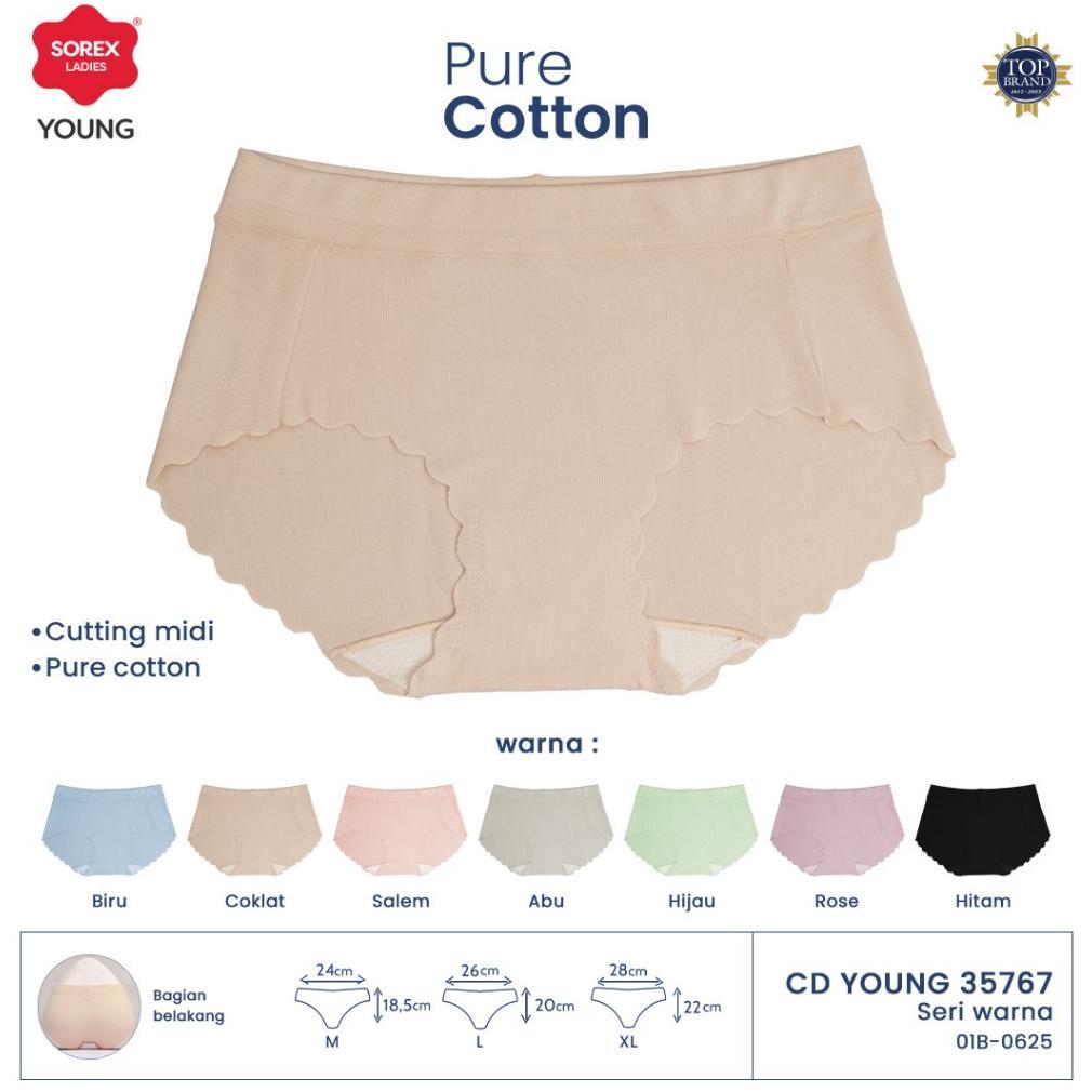 3 pc CD Sorex Young Seamless Celana Dalam Wanita Remaja Tanpa Jahit Pure Cotton Cutting Midi  Sorex 