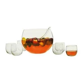 Set mangkuk saji dengan gelas punch bowl mangkok es cocktail sop buah