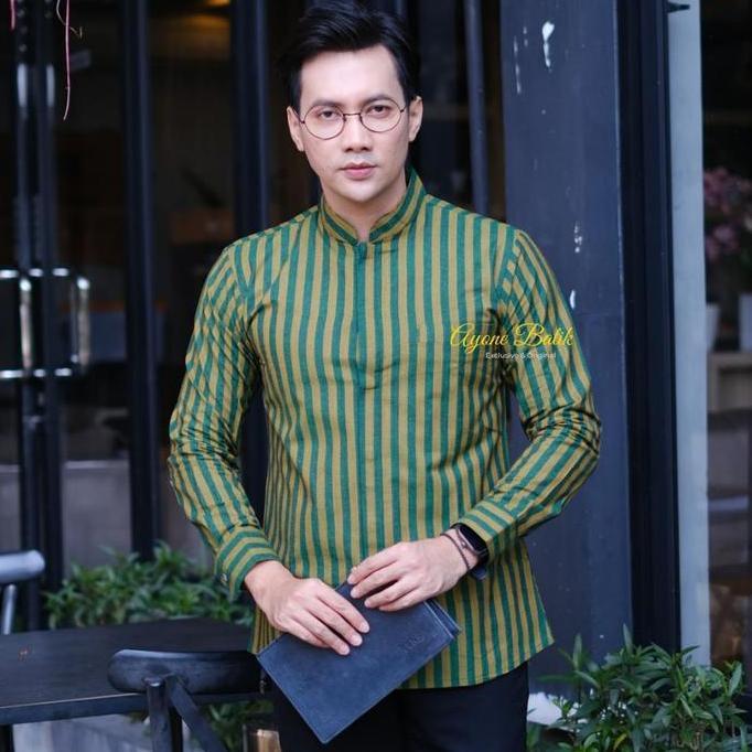 Kemeja Lurik Tradisional Ekslusif Pria By AyoneBatik Baju Lurik Pria Lengan Panjang Premium Bahan Te