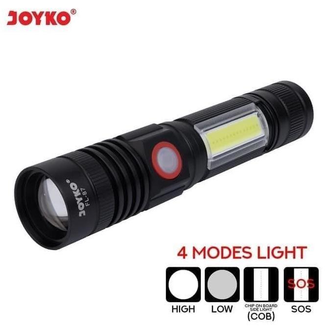 Senter Cas Led Joyko Fl87 Rechargeable / Flashlight Swat Police Fl 87