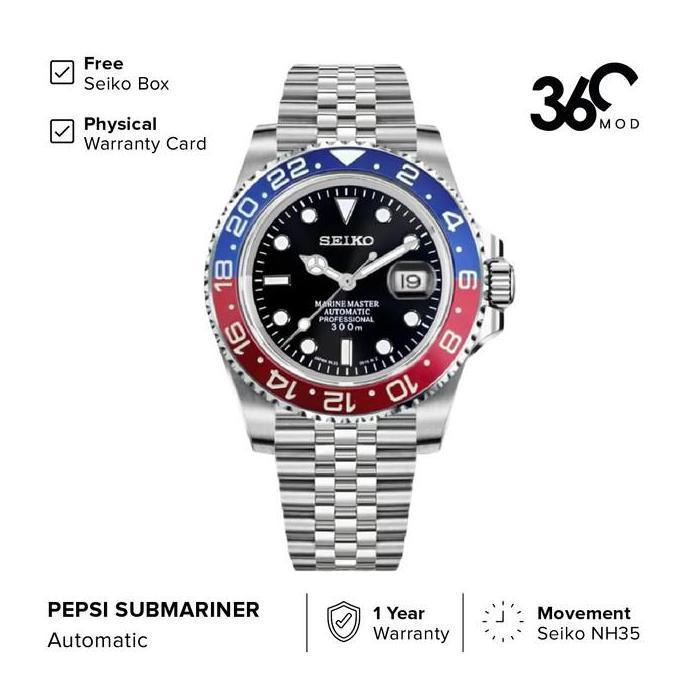 Seiko Submariner Pepsi Automatic NH35