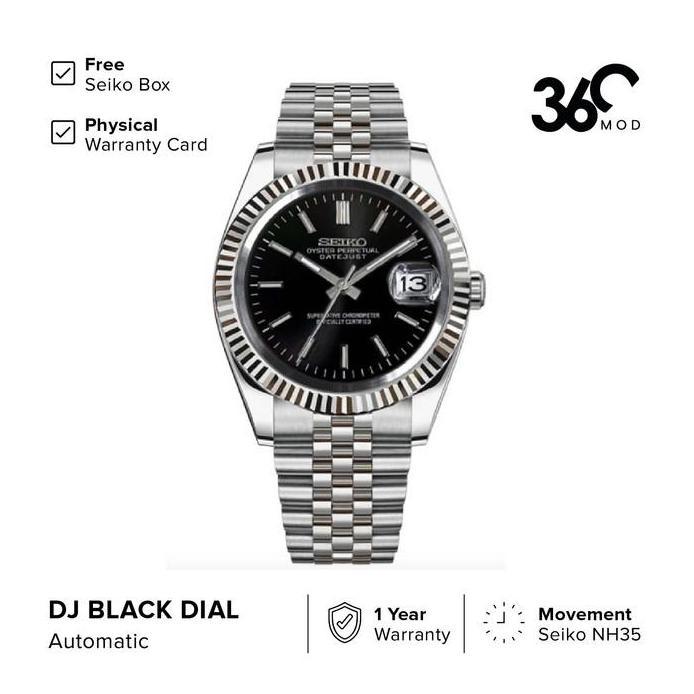 Seiko Datejust Black Automatic NH35