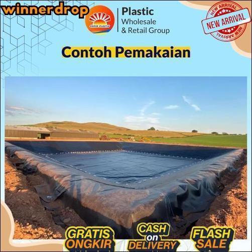 GROSIR GEOMEMBRAN HDPE TEBAL 200 MICRON LEBAR 3 METER