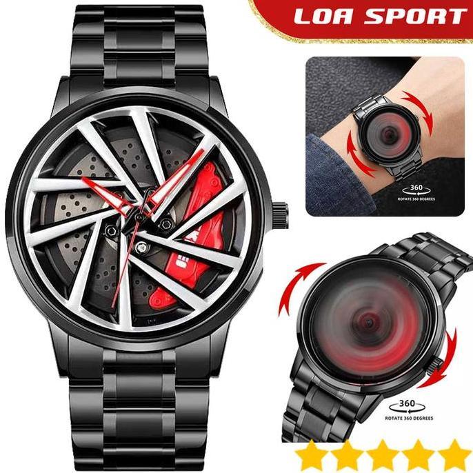 Jam Tangan SKMEI 1990 C Velg Mobil Racing Berputar Spinning Wheel Rim