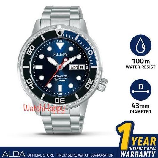 WatchHappy Alba AL4245X1 AL4245 Men Blue Dial Automatic Stainless
