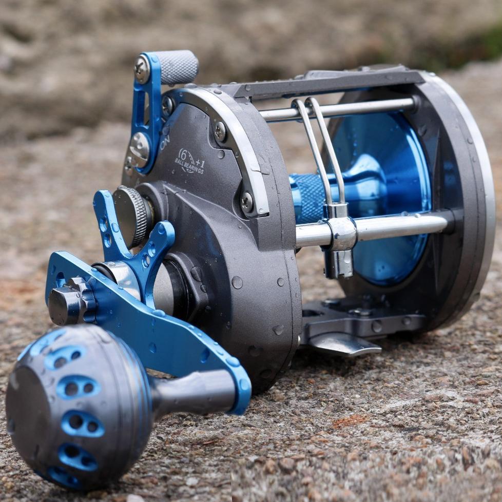 Trolling Reel Max Drag 43 lbs Saltwater Grade Wind Powered Carp Reel Gulungan Trolling Reel Pancing 