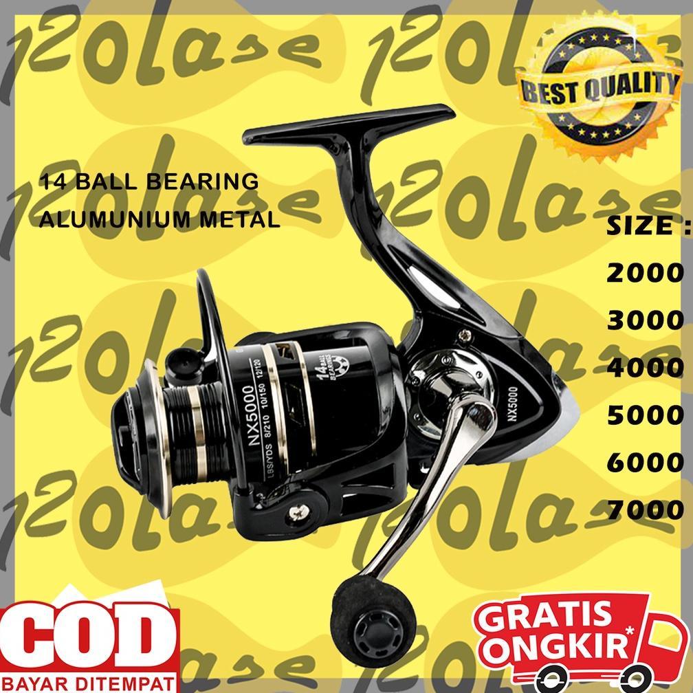 NX2000 3000 4000 5000 6000 7000 Series Metal Reel Pancing Laut Empang Sungai - Black Katrol