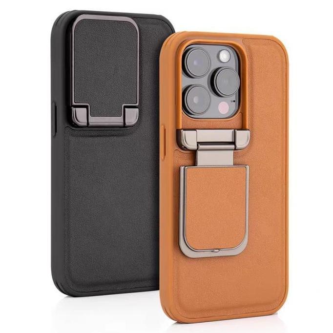 DT7 >> case for iphone 16 PRO / 16 PRO MAX lens bracket Back Stand Holder leather shockproof