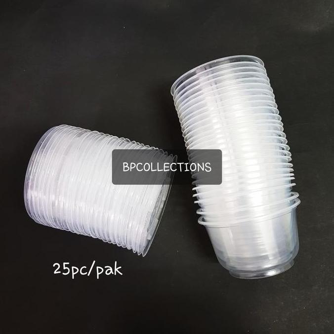 25pcs Thinwall 450ml Mangkok Plastik Es kepal milo Puspan Tempat ECER