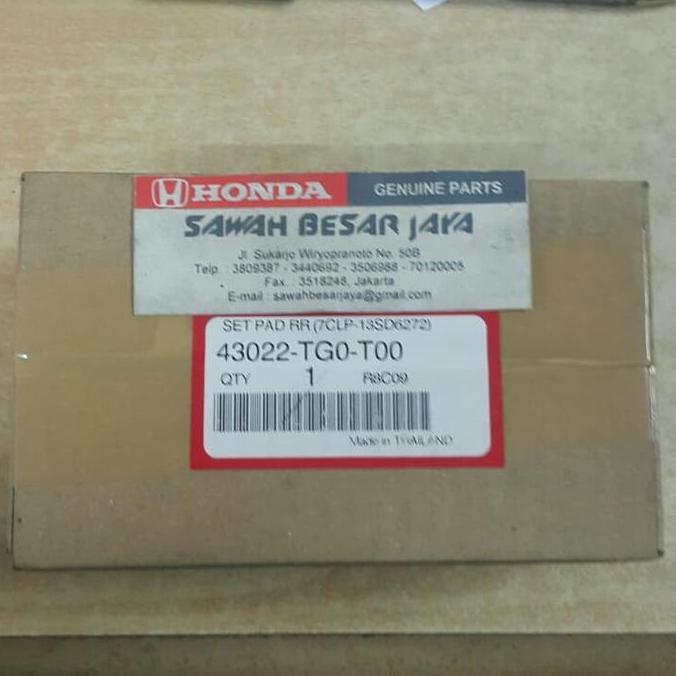 kampas / kanvas rem / brake pad belakang jazz S / RS ori thailand