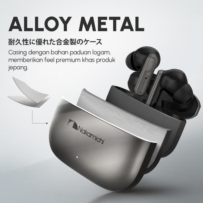 Nakamichi ELITE TW150NC TWS Earphone Full Bass Earbuds Bluetooth In Ear Gun Metal Original