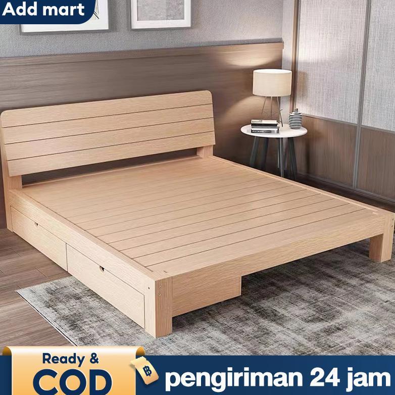 WISZCA- Ranjang Dipan Lantai Kayu Divan Tempat Tidur Dipan Sandaran Tempat Tidur Kayu Asli Dipan Low