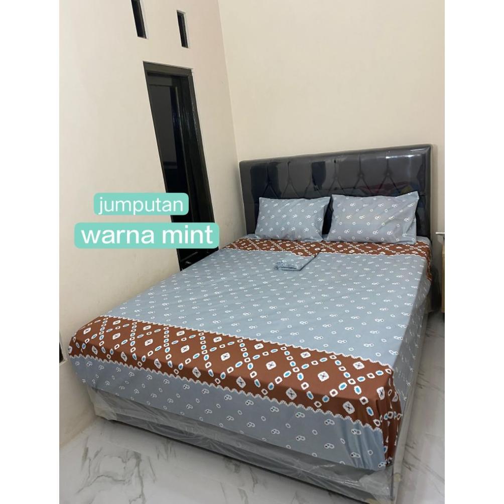Oh34 Sprei Batik Modern T30 Motif Batik Soloan/Batik Jogjaan Ukuran Komplit Original