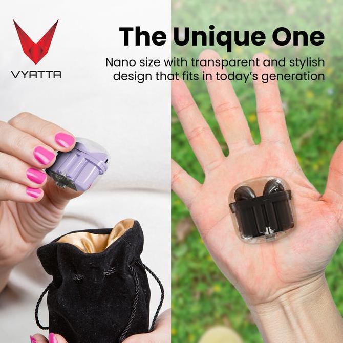VYATTA AIRBOOM NANO TWS BLUETOOTH HEADSET TRANSPARENTCASE FS Original