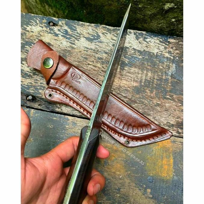 Pisau Baja Sup9 Survival Pisau Serbaguna Super Fulltang Sarung Kulit