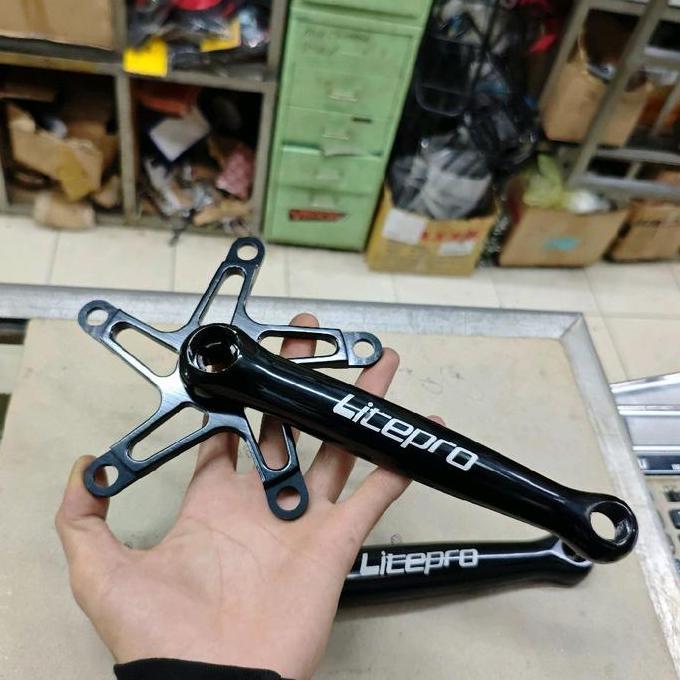Crank Arm Litepro Super Light Bb Kotak Alloy Cnc Hitam Original