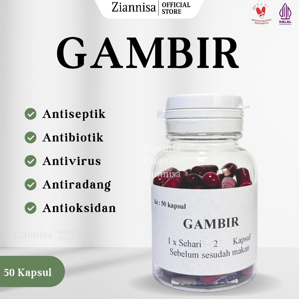 Gambir Kapsul - Obat Herbal Alami Mengatasi Maag Asam Lambung Gerd Tukak Lambung Radang Usus Dll.