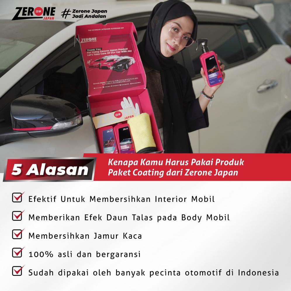 Zerone Japan Paket Coating Kit Pengkilap Body Pembersih Interior Penghilang Jamur Kaca Mobil Perawat