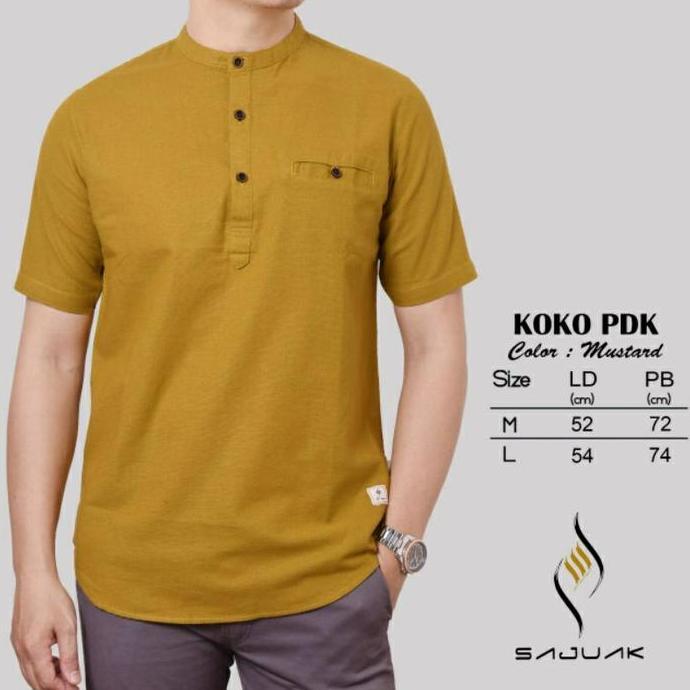 Baju Koko Pria Lengan Pendek Kemeja Koko Agera/Sajuak Original