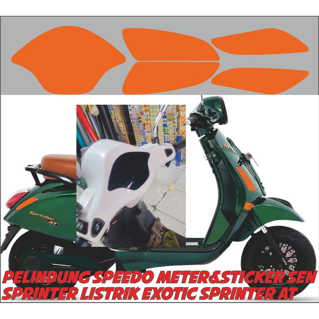 pelindung speedometer&stiker sen. sprinter AT Sepeda Motor Listrik EXOTIC