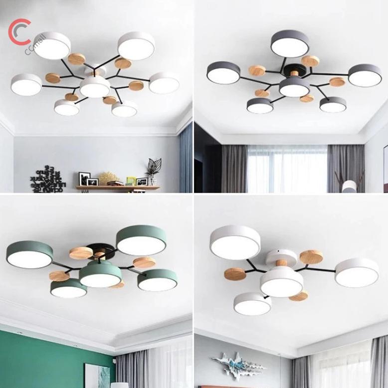 Ready stock3+1 /4+1 Lampu Gantung LED / Ruang Tamu Lampu Hias / 3 Warna Lampu Plafon Ruang Tamu Lamp