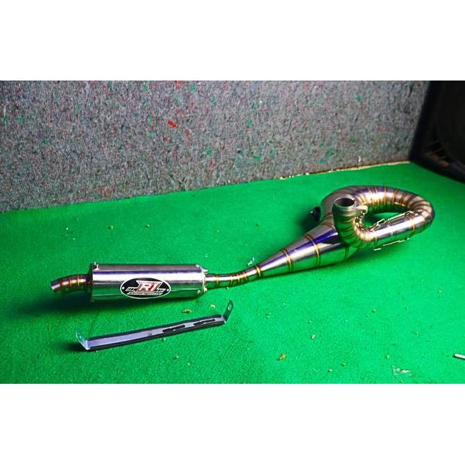 knalpot vespa racing kanan buang kanan stenlis R1 RACING MUFFLER Original