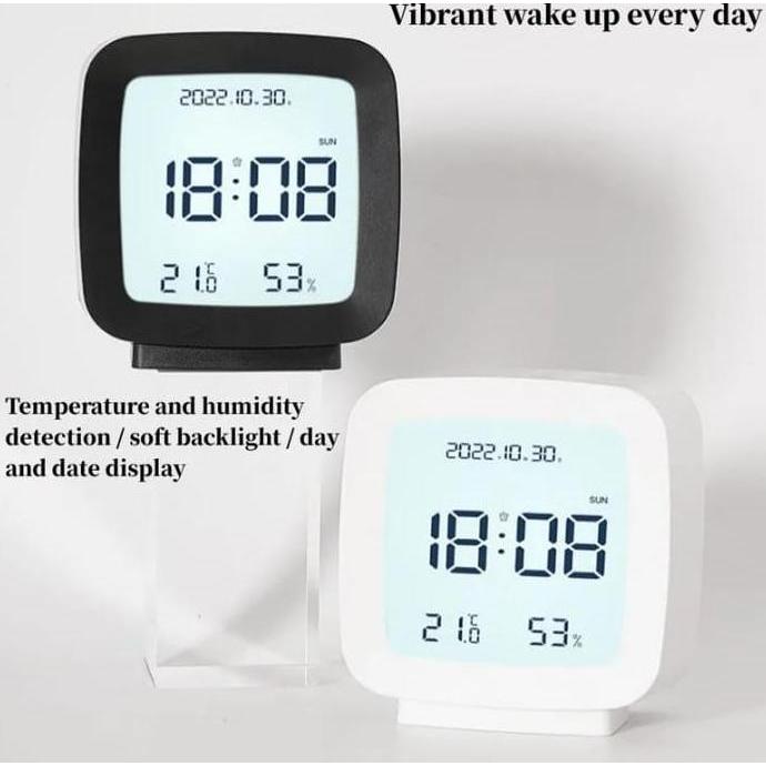 Promo JD-2286 Jam Meja Digital Fitur Kalender Suhu Kelembapan Ruang Jam Meja Alarm Snooze Design Mew