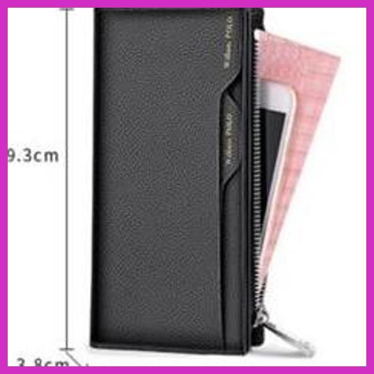 (LAPAKTEKNO) DOMPET WILLIAM POLO GAYA BARU FASHION PRIA KULIT ASLI KAPASITAS TINGGI MEREK RITSLETING