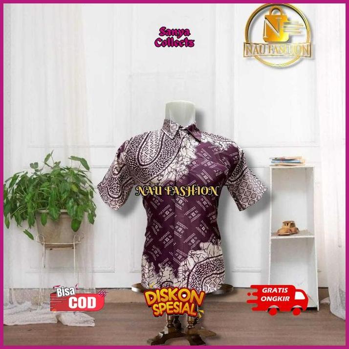 Ew64 Ow42 PROMO KEMEJA BATIK LENGAN PENDEK MASA KINI TERMURAH DAN TERBARU Premium Premium