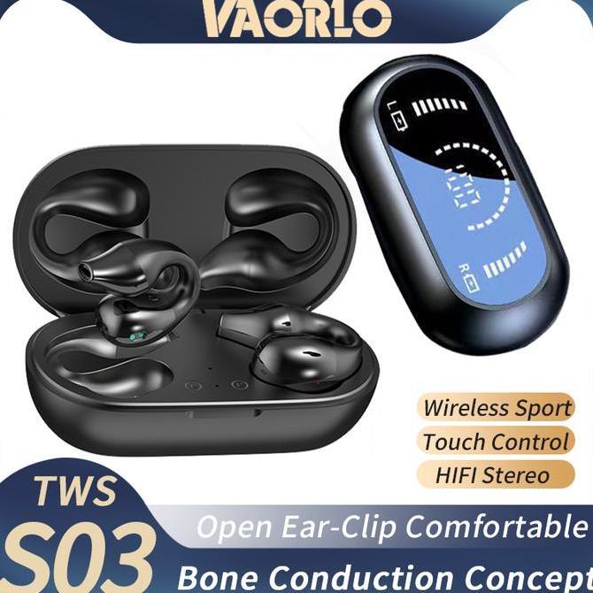 Original VAORLO TWS Wireless Bluetooth 5.2 Headphones Ear Clip HIFI Original