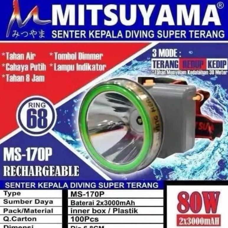 Senter Kepala 120WATT Senter Selam MITSUYAMA MS 247P Super Terang Army Lampu