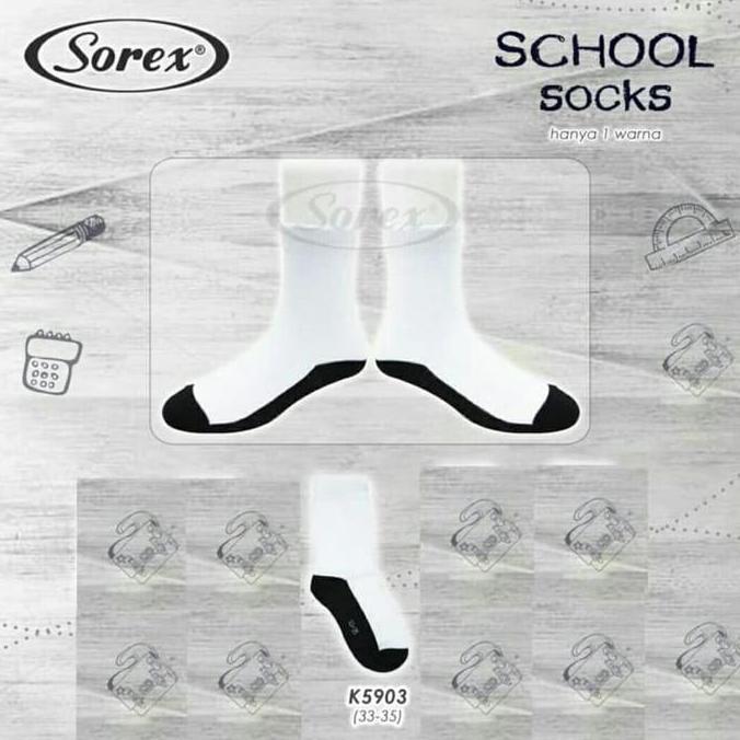 Sorex Kaos Kaki Sekolah - Kaos Kaki Anak Sekolah Sorex Hitam Putih