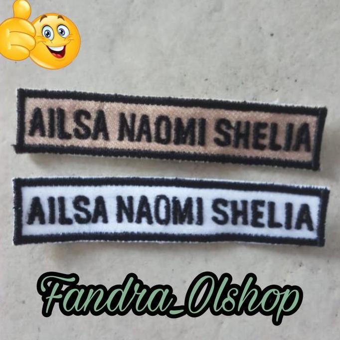 Bordir Nama untuk Seragam Sekolah / Seragam Pramuka.