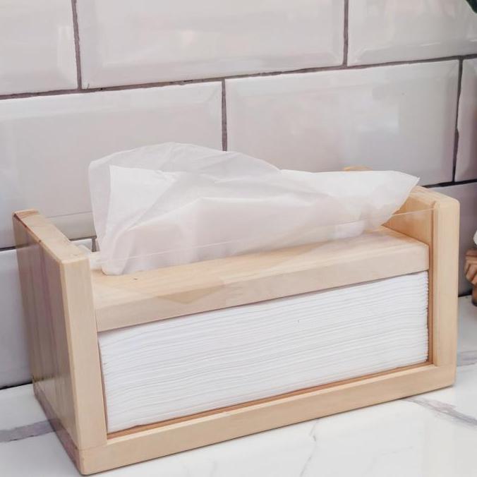 Espero Tissue Box Kotak Tempat Tisu Aesthetic Kayu Akrilik