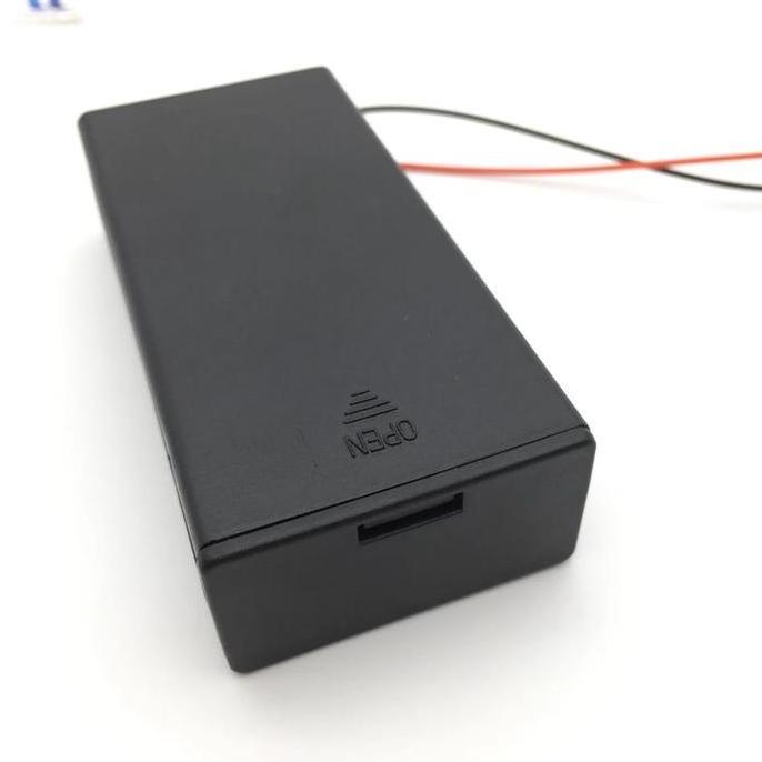 Holder Baterai 2 x 18650 PARALEL + Tutup + Saklar + Kabel