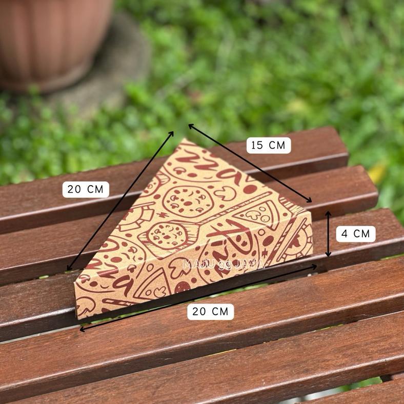 Bisa Cod Paper Box Slice Pizza Kraft Laminasi Bermotif Ukuran 20X15X4 Cm Ketebalan 290 Gsm | Dus Piz