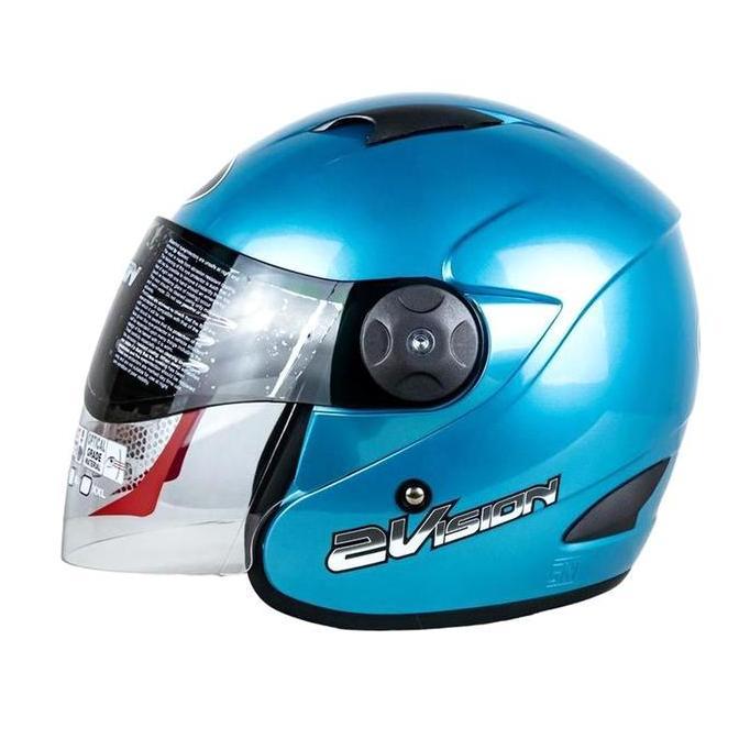 TERBARU - HELM KYT 2 VISION SOLID - ICE BLUE